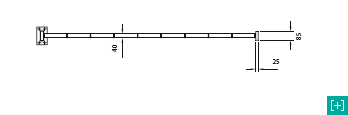 Horizontal positioniertes Zaunelement in Frontansicht oberer Abschnitt für Masche 220 x 60 h 40