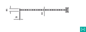 Vertikal positioniertes Zaunelement in Frontansicht oberer Abschnitt für Masche 220 x 60 h 40